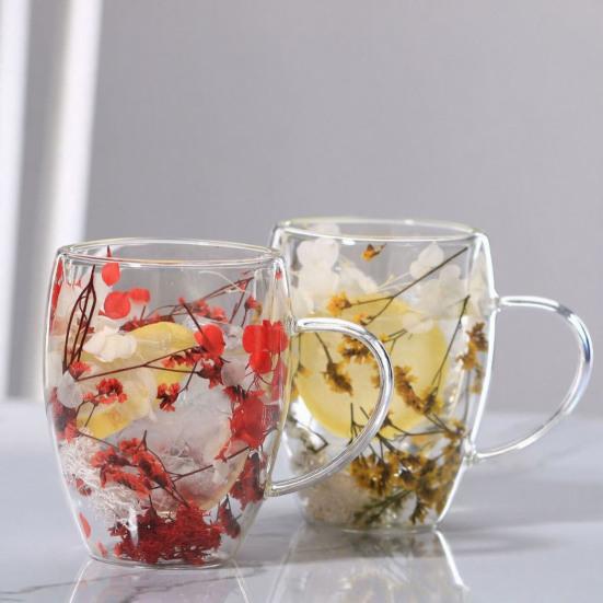 350 мл Кружка для кофе из стекла с двойными стенками, Изолированная стеклянная чашка с ручкой, Прозрачная, для эспрессо, латте, капучино, молока, сока, чая, воды