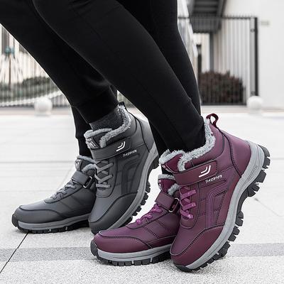 Хлопковые туфли зимние высокие бархатные удобные универсальные теплые женские туфли с нескользящей кожаной поверхностью водонепроницаемые для пожилых людей среднего возраста для ходьбы мам