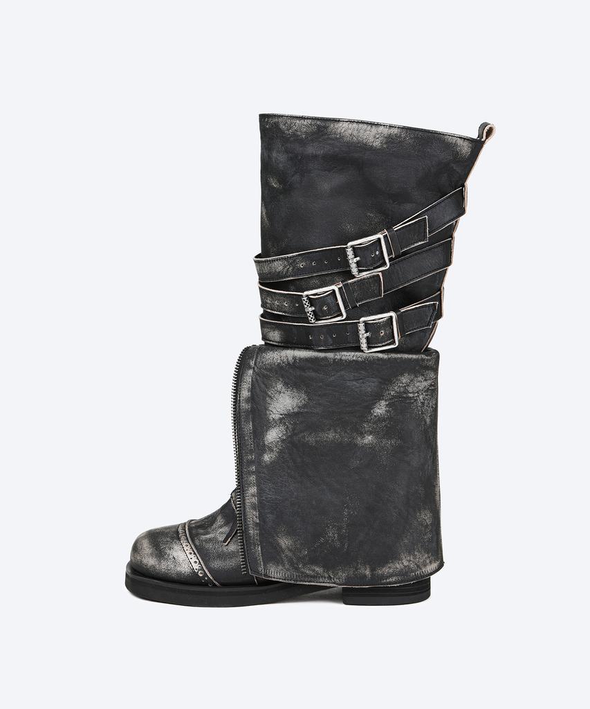 Then Roa Fold Boots / Black Beige