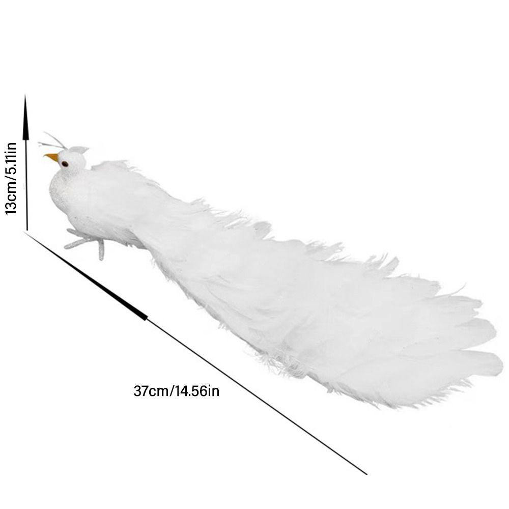 Beautiful Christmas Tree Decoration White Real  Feather Pendant Gift Simulation White Peacock
