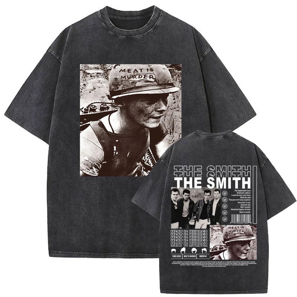 Rock Band The Smiths Более громкая Винтажная стираная футболка Альтернативная s Инди Морисси Футболка The Queen Is Dead Футболки Унисекс