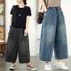 DIMANAF 2025 Осень Зима Джинсы Большого Размера Новые Женские Хлопковые Джинсовые Синие Длинные Брюки Модная Леди