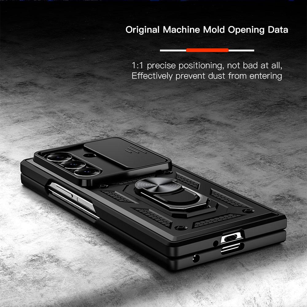 KEYSION Противоударный чехол для Samsung Z Fold 7 6 5 со сдвижной защитой камеры, кольцом-подставкой, задняя крышка для телефона Galaxy Z Fold 5 6 7 5G