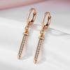 Kinel Sword Shape Zircon Dangle Earrings For Women Rose Gold Color Fine Jewelry Long Earrings