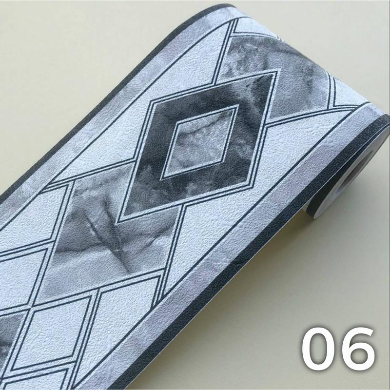 5M ПВХ самоклеящиеся наклейки на плинтус, цветочные наклейки на талию, водонепроницаемые 3D настенные бордюры для ванной комнаты, декор