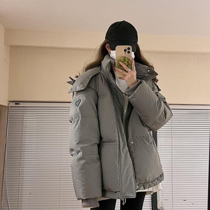 Gery пуховик хлопковый женский с капюшоном парки зимнее стеганое пальто толстый теплый вышитый Love свободный пуховик женская зимняя верхняя одежда