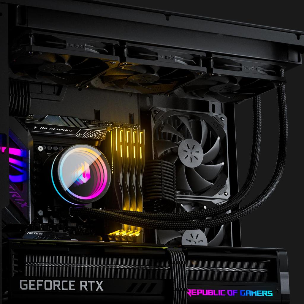 UpHere Простая система водяного охлаждения процессорного кулера с радиатором 360 мм, 3 вентилятора с ШИМ-управлением по 120 мм, бесшумная работа, оснащена светодиодной подсветкой ARGB [P360K]…