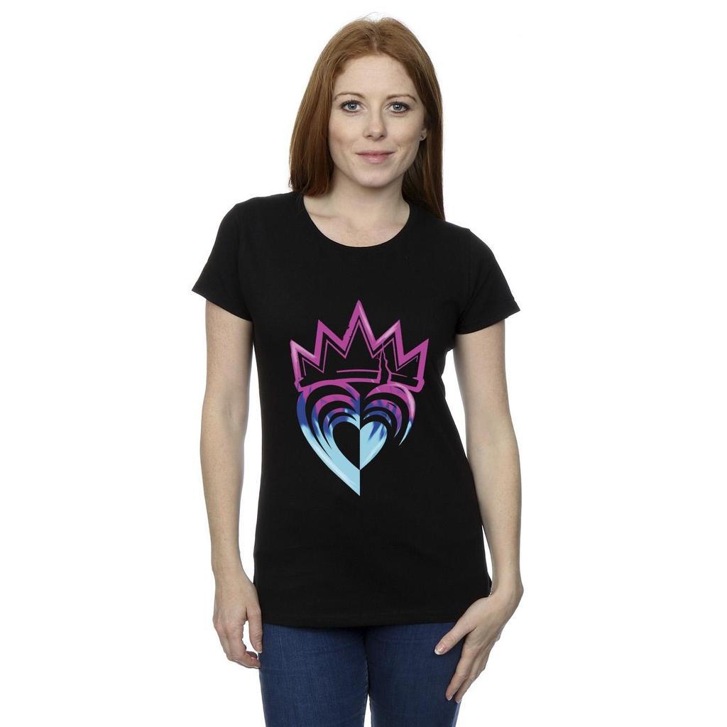 Disney Womens/Ladies Descendants Pink Crown Cotton T-Shirt