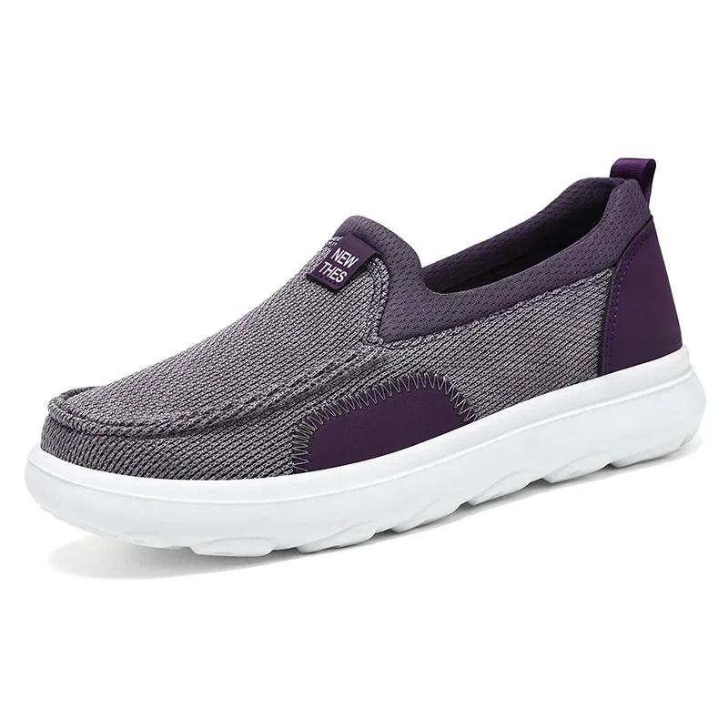 Туфли из ткани для женщин на весну и осень, дышащие одинарные туфли, туфли на одну ногу для пар, повседневная мужская обувь для прогулок