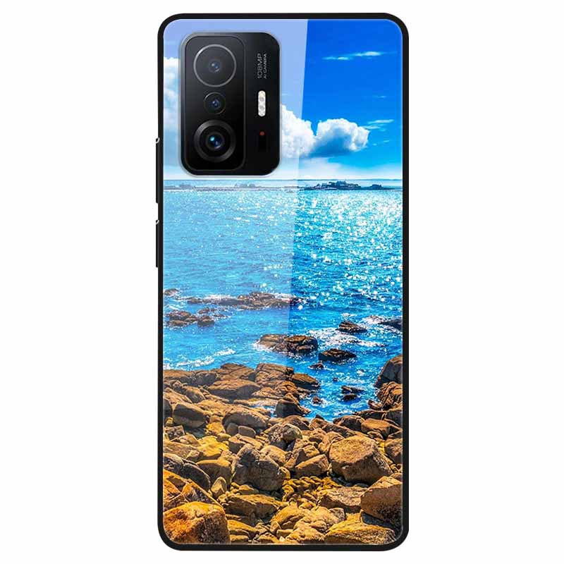 Для Xiaomi 11T Закаленное Стекло Чехол Мягкий Бампер Жесткий Funda Для Xiaomi mi 11T Pro Чехол для Телефона 11 T 11T Pro 11TPro Задняя Крышка Корпуса