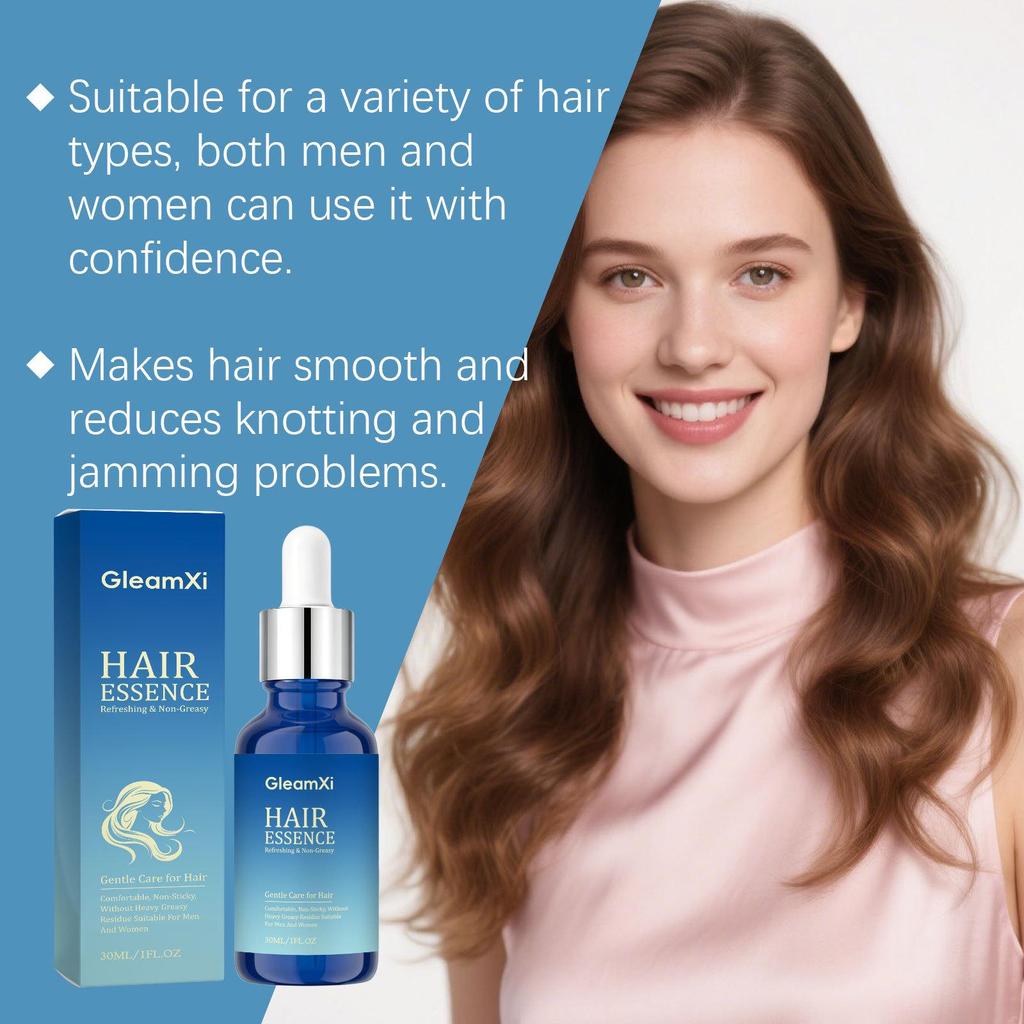 GleamXi Hair Essence: Daily Essential Oil for Smooth, Shiny, Refreshingly Natural Hair.
