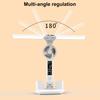3-в-1 светодиодная настольная лампа с охлаждающим вентилятором, держателем для ручек, дизайном без мерцания, регулируемой яркостью, сенсорным управлением, многоугловым вращением, офисная настольная лампа