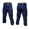 Men Cropped Trousers Running Leggings Fitness Cycling Training Joggers Home Gym Compression Tights 3/4 Short Pants