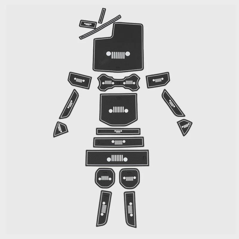 Для Wrangler JL 2018-2023 Автомобильные резиновые коврики для салона Автомобильные аксессуары в стиле Красный и белый