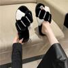 Fashion 2025 New Winter Women Winter House Furry Slippers Non-Slip Casual Indoor Flats Shoes Ladies Flip Flops Warm Shoes Solid Colors