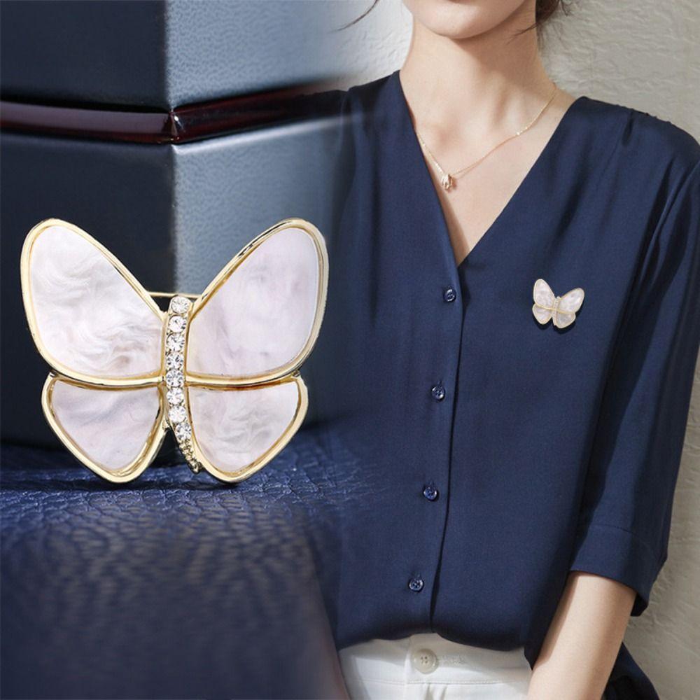 1pcs Charm Butterfly Brooch Butterfly Charm Pearl Brooch Gold Color Brooch Wedding Gifts
