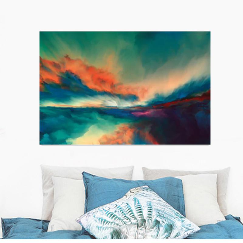 НАДЕЖНОЕ ИСКУССТВО Красочные Облака Закат Холст Картина Пейзажи Плакаты и принты Картины для Гостиной Настенный Декор Без Рамки