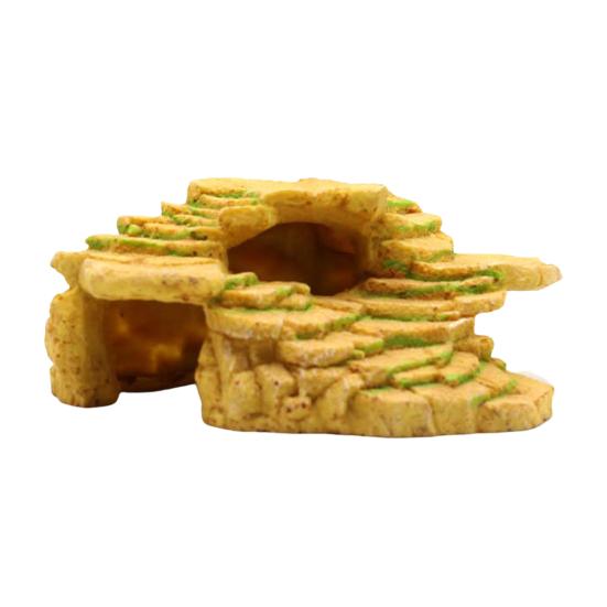 Fish Tank Terrace Wear-resistant Unbreakable Non-fading Pollution-free Sunset Ladder Tortoise Climbing Staircase Rock for Aquarium