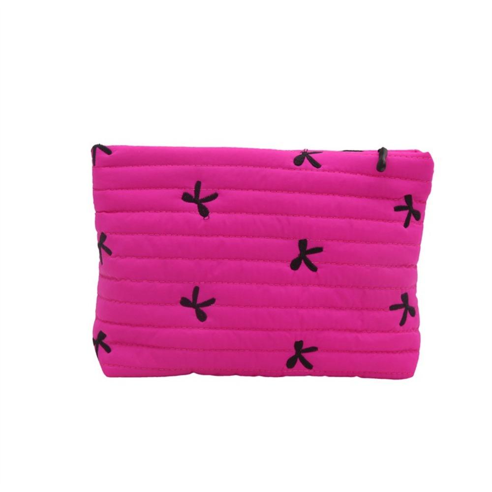 Multi-functional Bow Cosmetic Bag Embroidery Sanitary Napkin Storage Bag Sweet Toiletry Bag Women