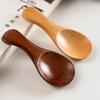 Mini Natural Wooden Spoon Scoop Tea Coffee Condiment Salt Seasoning Sugar Spoon Ice Cream Tea Leaf Roung Scoop Spoon