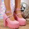 Fashion Women Sandals 2025 Mary Janes Shoes Platform Fashion High Heel Women Spring Autumn New Lolita Shoes Chunky Pumps Zapatos Mujer