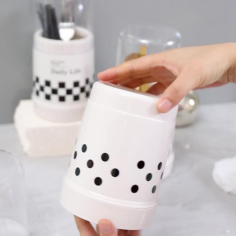 Держатель для столовых приборов, держатель для ложек и вилок для палочек для еды, контейнер для хранения столовых приборов, сетчатый контейнер для слива палочек для еды с крышкой, кухонный органайзер, ведро для палочек для еды