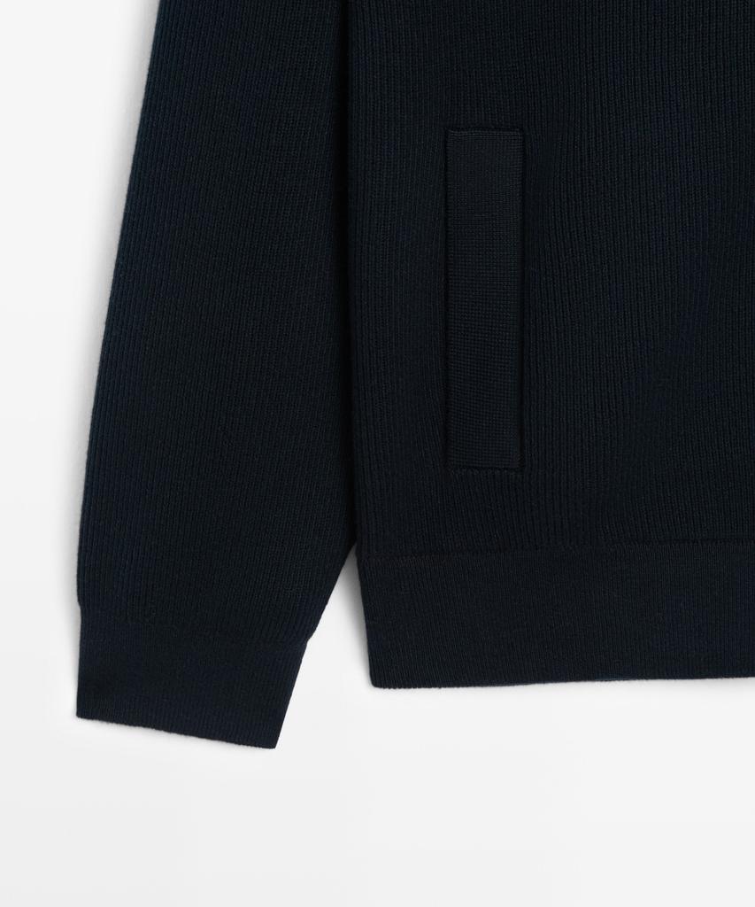 Мужской вязаный кардиган с воротником-поло Massimo Dutti, 100% хлопок