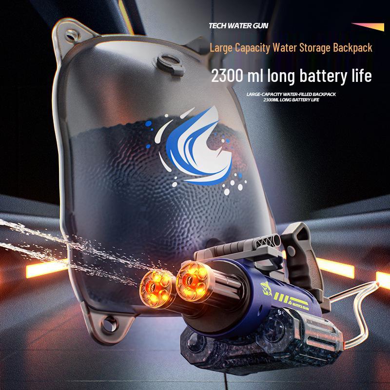 Электрический Брызгающий Водяной Пулемет Гатлинг с Управлением Голосом и Мигающими Элементами для Детей - Летняя Игрушка с Быстрой Стрельбой