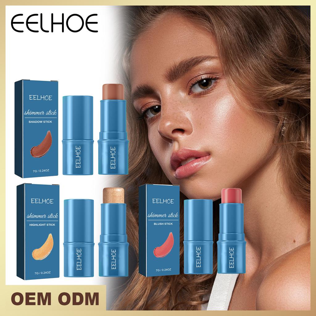 EELHOE 3 цвета, 3D осветляющий хайлайтер для лица, косметический контур лица, бронзатор с мерцающим хайлайтером, консилер, крем, инструмент для макияжа