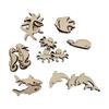 Natural Marine Animal Wood Craft Accessories for DIY Projects