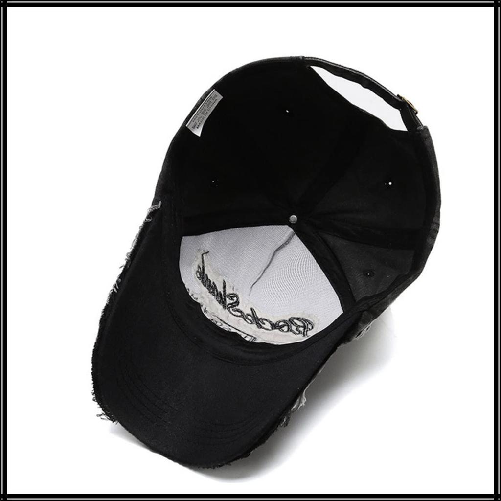 English American CA524 [White Fang] Hat, Letters, Logo, Cap, Casual, Distressed, Vintage, Sports, Men's, Women's, (Blue)