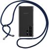 Case with Lanyard - BOOLING - for Samsung Galaxy S23 Ultra - Transparent Protection - Navy Blue Lanyard - Flexible