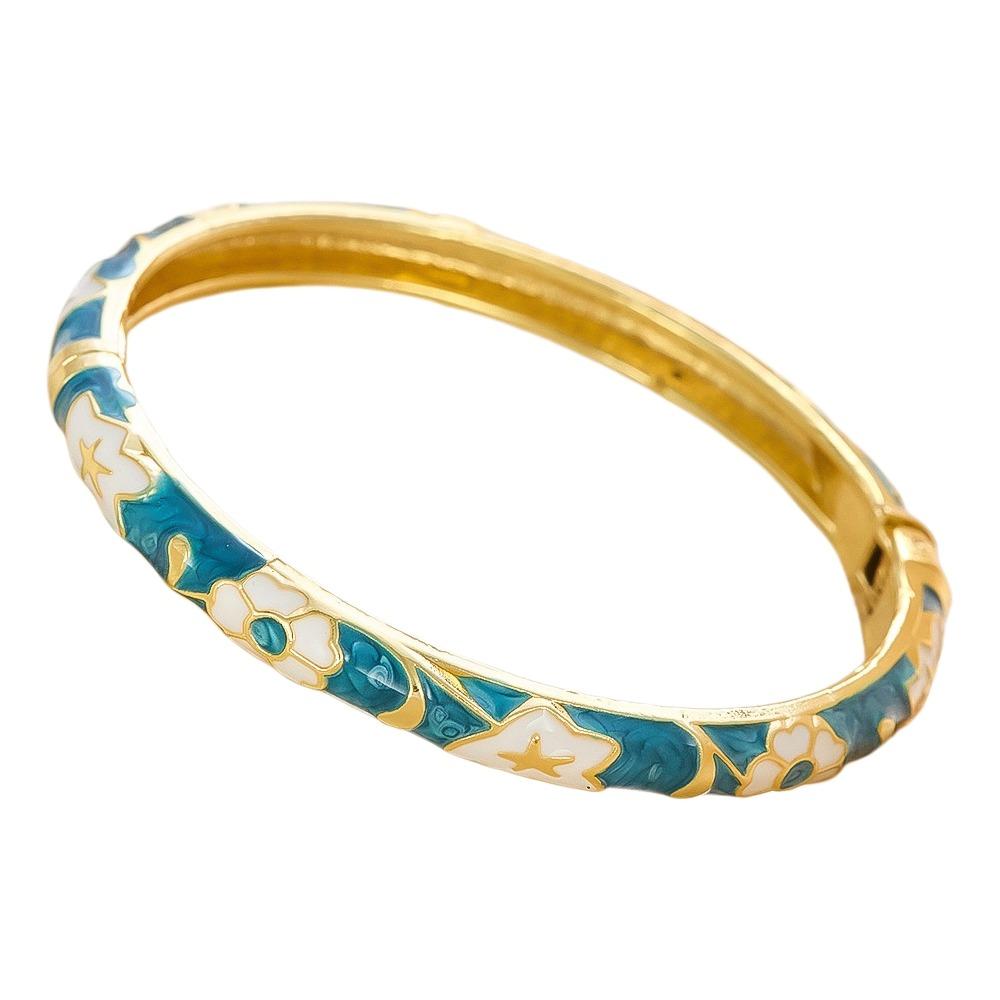 Floral Colorful Flower Bangle Traditional Women's Hand Bracelet  Jewelry Gifts
