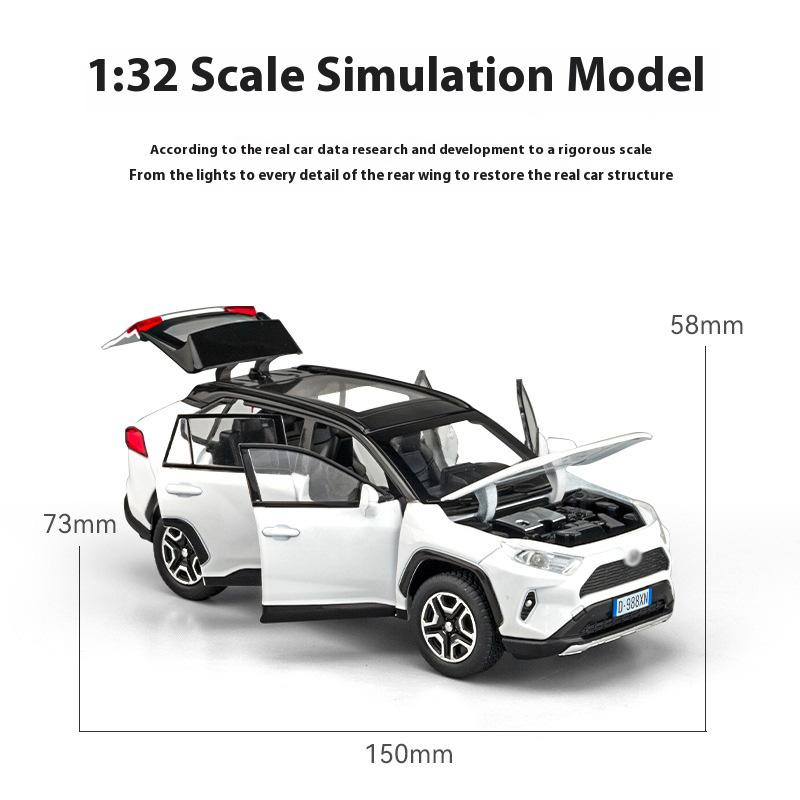 Масштабная модель автомобиля Toyota RAV4 из сплава 1:32, изысканное настольное украшение, лучшая коллекция для энтузиастов моделей автомобилей, подарки на Хэллоуин