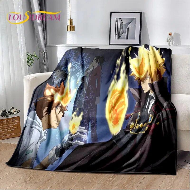 Мягкое плюшевое одеяло в стиле аниме «Учителя Hitman Reborn», фланелевое одеяло для гостиной, спальни, кровати, дивана, чехол для пикника, детское одеяло