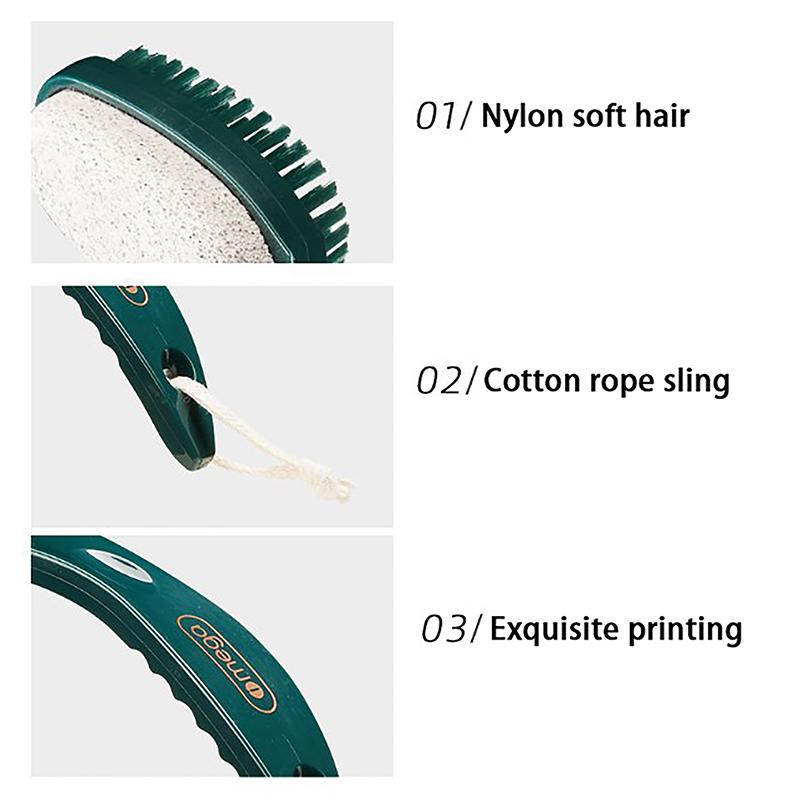 Скруббер для щетки для ног из пемзы с ручкой для отшелушивания ног от омертвевшей кожи