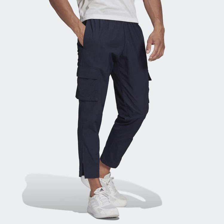 adidas Однотонные мужские леггинсы-карго с логотипом, синие, HE1860