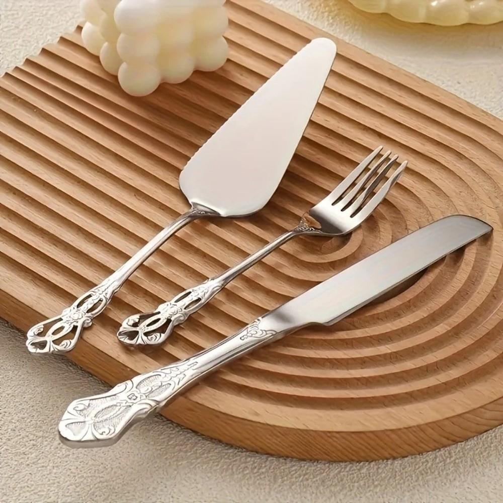 2pcs Carved Cake Shovel Hollow Design Cake Server Elegant Cake Spatula Set Baking Tools