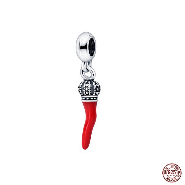 Новые стерлингового серебра 925 пробы красного цвета, подвески в форме сердца, бусины, ювелирные изделия на удачу, подарки