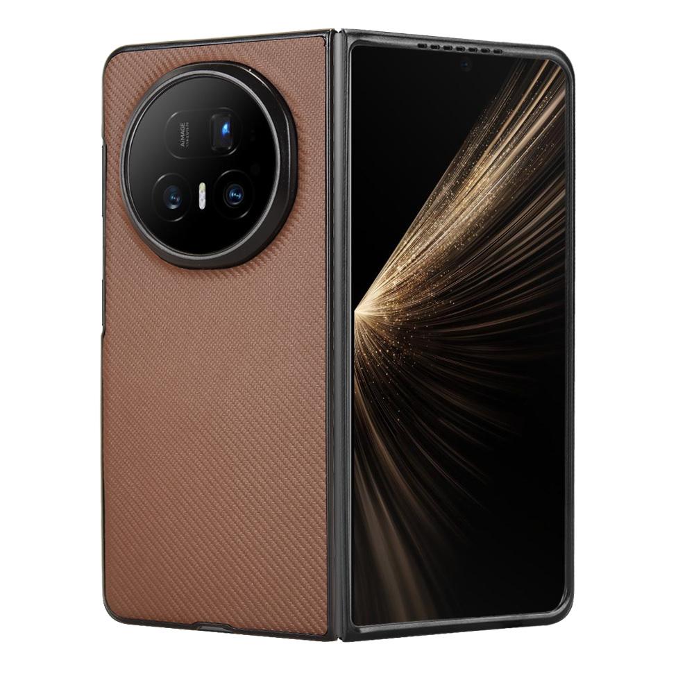 Чехол для Honor Magic V5 5G, Текстура углеродного волокна, Ударопрочный, PU + PC, Чехол для телефона