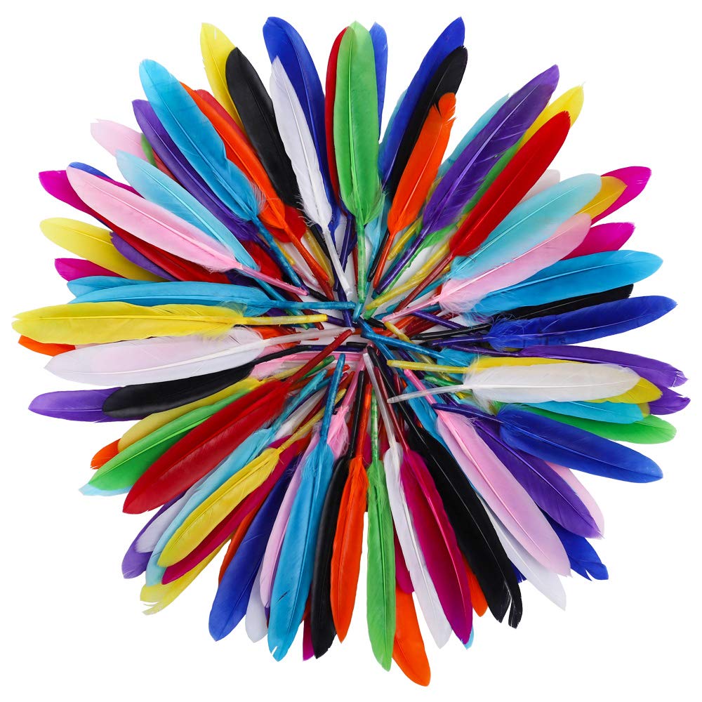 Natural Goose Feathers Dyed Multicolor Swan Feather for Crafts Wedding Jewelry Party Accessories 15-20cm/6-8 Inch