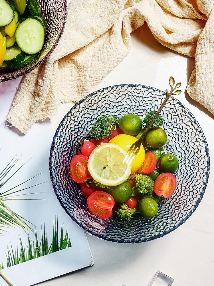 Салатница из прозрачного стекла Nordic объемом 1300 мл, бытовая, для одного фрукта, большая, креативные, милые столовые приборы