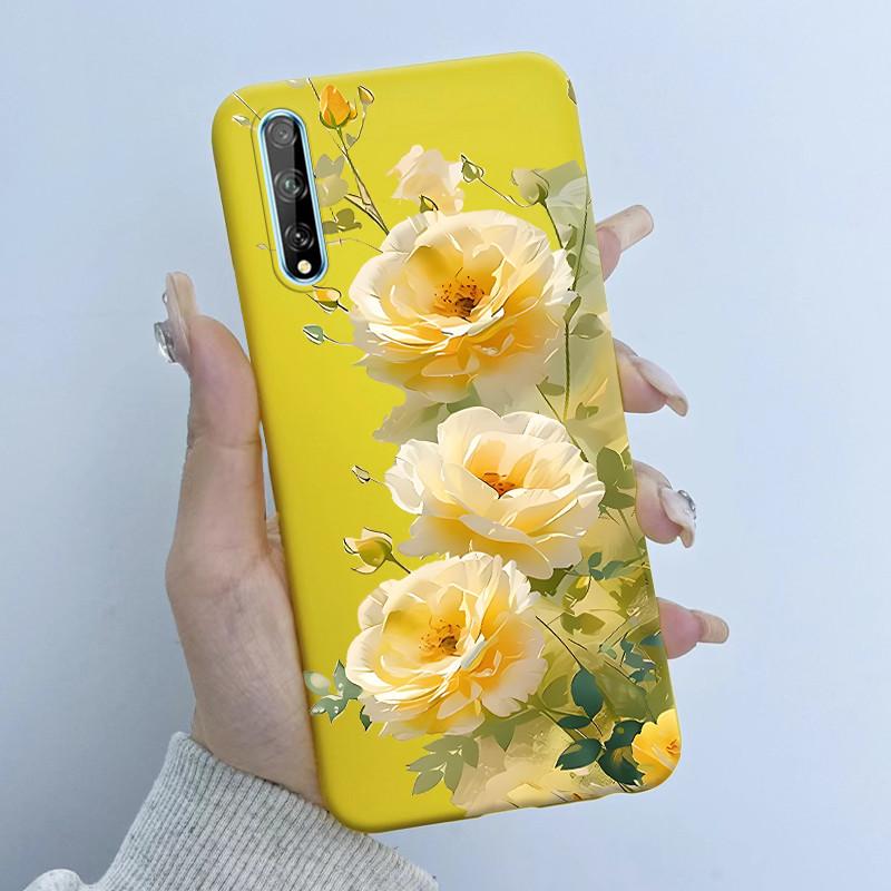 Чехол для телефона Huawei Y8p Дизайн 'Девочка с цветами' Мягкий силикон ТПУ Задняя крышка для Huawei P Smart S Y 8p HuaweiY8p AQM-LX1 Чехлы