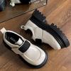 Retro Heightening British Style Platform Small Leather Shoes Women's 2025 New Autumn and Winter Versatile Velcro Mary Jane Loafers