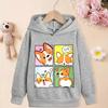Kids Fox Graphic Hoodie Cute Cartoon Animal Print Girls Boys Pullover Sweatshirt Long Sleeve Hooded Top Casual Streetwear Autumn