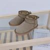 Winter Children Toddler Genuine Cow Leather Snow Boots Ultra Mini Girls Boys Warm Cotton Shoes Baby Fashion Outdoors Short Boots