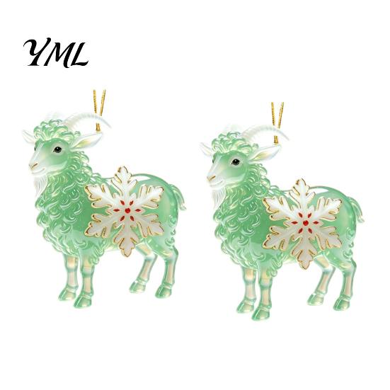 Christmas Home Decor Sheep Hanging Ornament with Snowflake Decor, 2D Flat Acrylic Pendant Ornaments Rope for Holiday Tree Party Supplies Festive