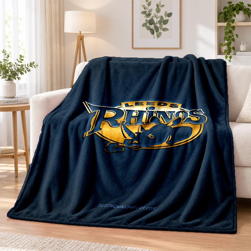 Фланелевое одеяло с принтом Leeds Rhinos, теплое и уютное, плед для кровати, для домашнего декора