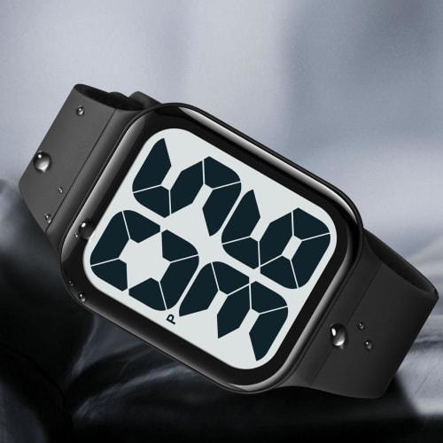 Zolohoni Men's Waterproof Digital Watch with Oversized Numerals, Black & White, for Seniors and Senior Women