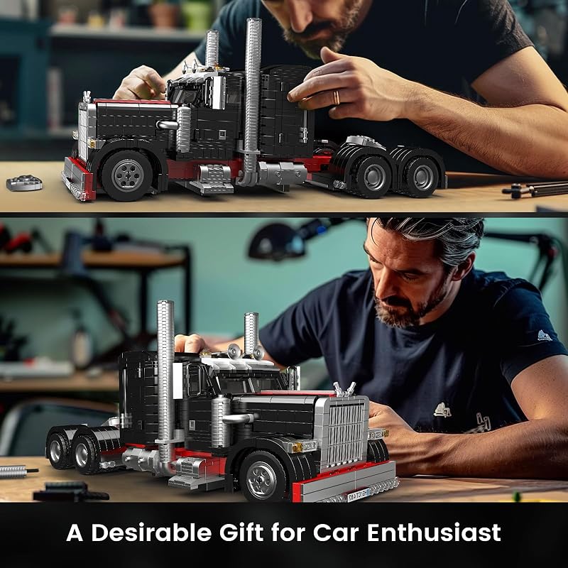 Mold King 10037 Technik technology Американский грузовик черный автомобиль модель конструктора набор, творческий наука и технология грузовик конструктор набор блоков автомобиль